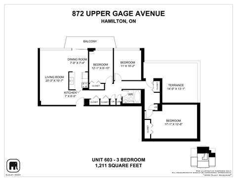 A floor plan for a unit at 872 Upper Gage Avenue in Hamilton, ON.